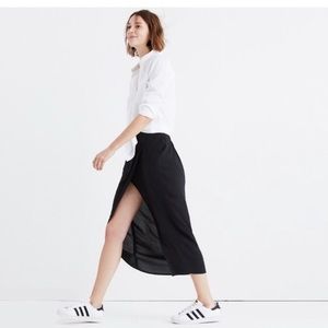 Madewell size large black midi skirt